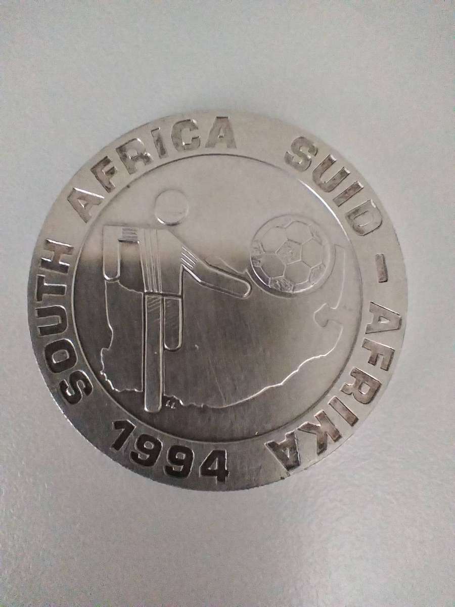 Sterling Silver (.925) Commemorative Coin, SA 2 Rand 1994, Soccer World Cup in America