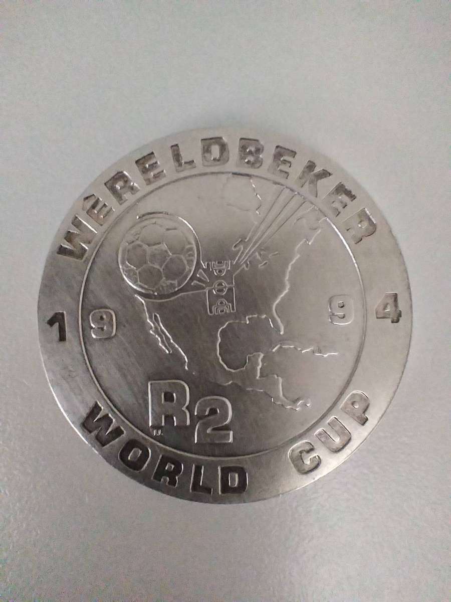 Sterling Silver (.925) Commemorative Coin, SA 2 Rand 1994, Soccer World Cup in America