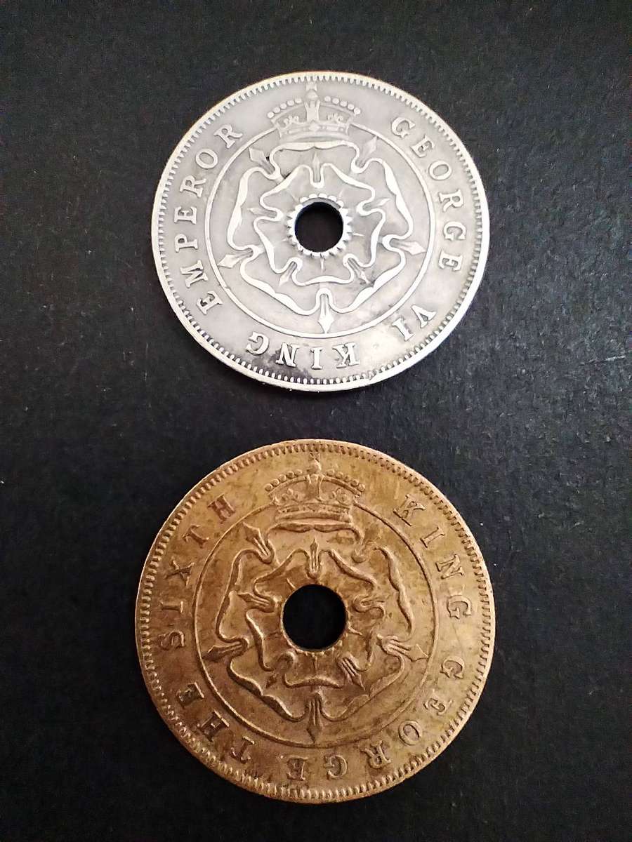 Southern Rhodesia 1941 and 1952 One Penny Coins. One bid for both