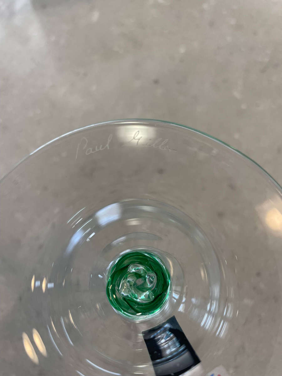 Langham Glass Hand-Made Crystal Olde English Emerald Green Candlestick Signed and marked!!