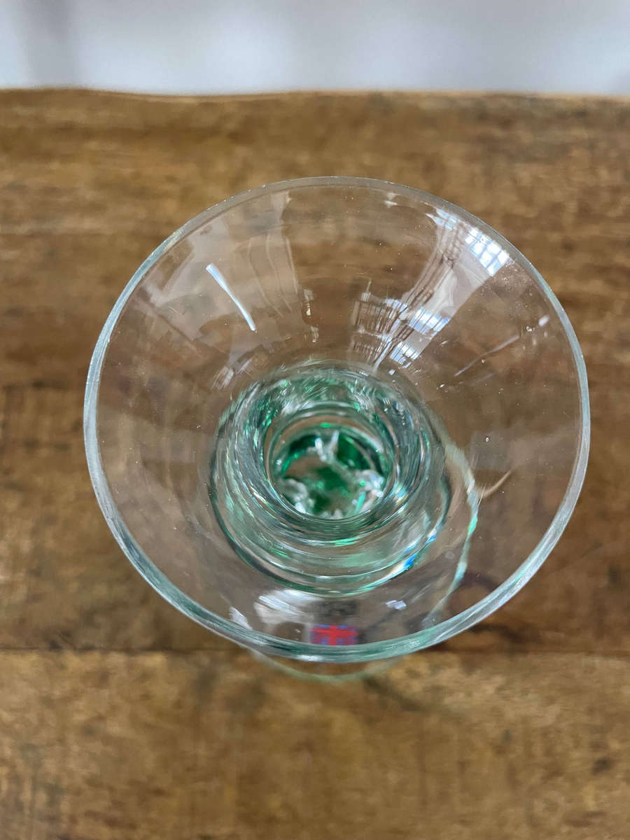 Langham Glass Hand-Made Crystal Olde English Emerald Green Candlestick Signed and marked!!