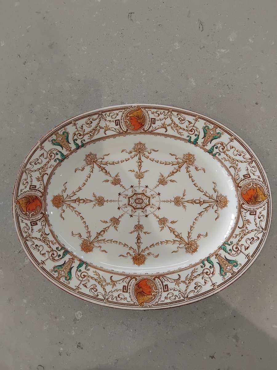 Rare, Antique 1886 TC Brown Westhead Moore and Co - Design Pergolesi - Large Serving Platter.