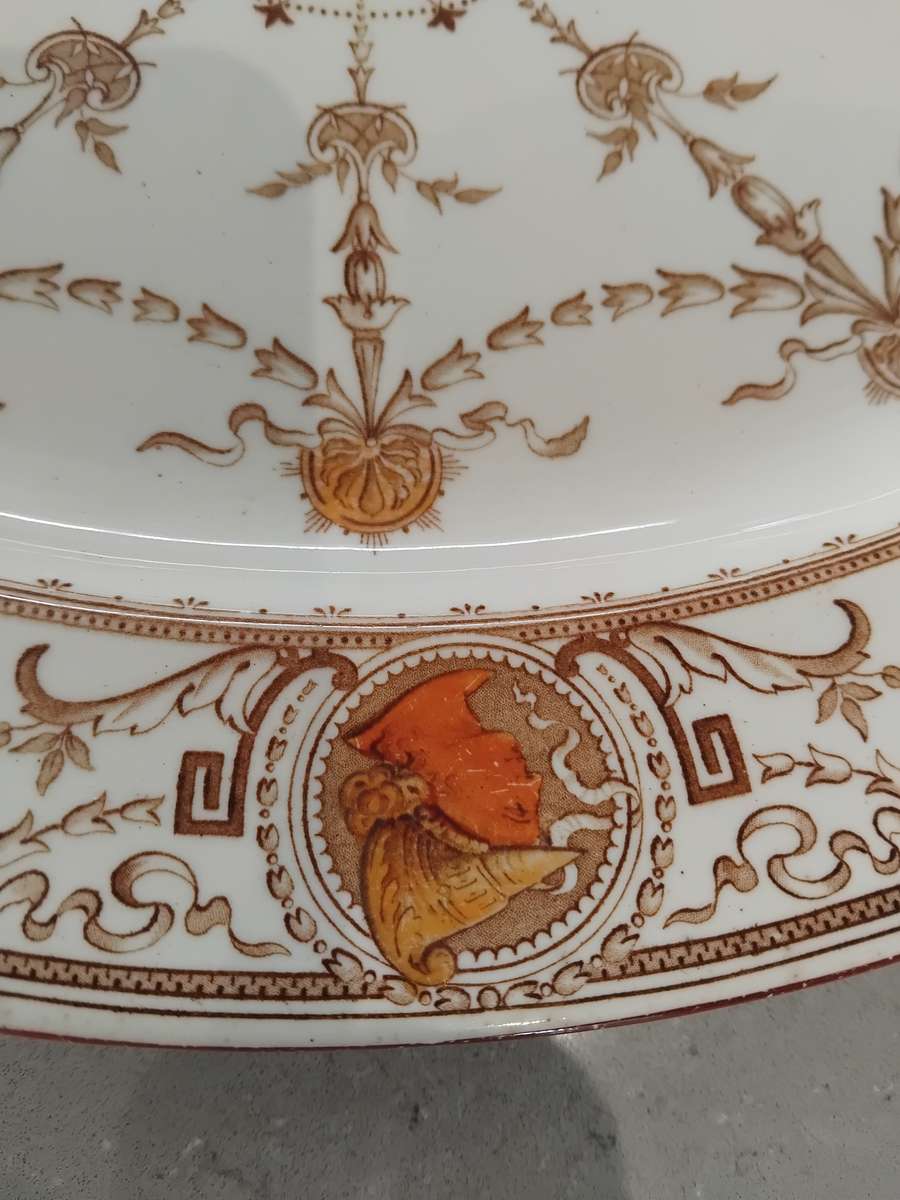 Rare, Antique 1886 TC Brown Westhead Moore and Co - Design Pergolesi - Large Serving Platter.