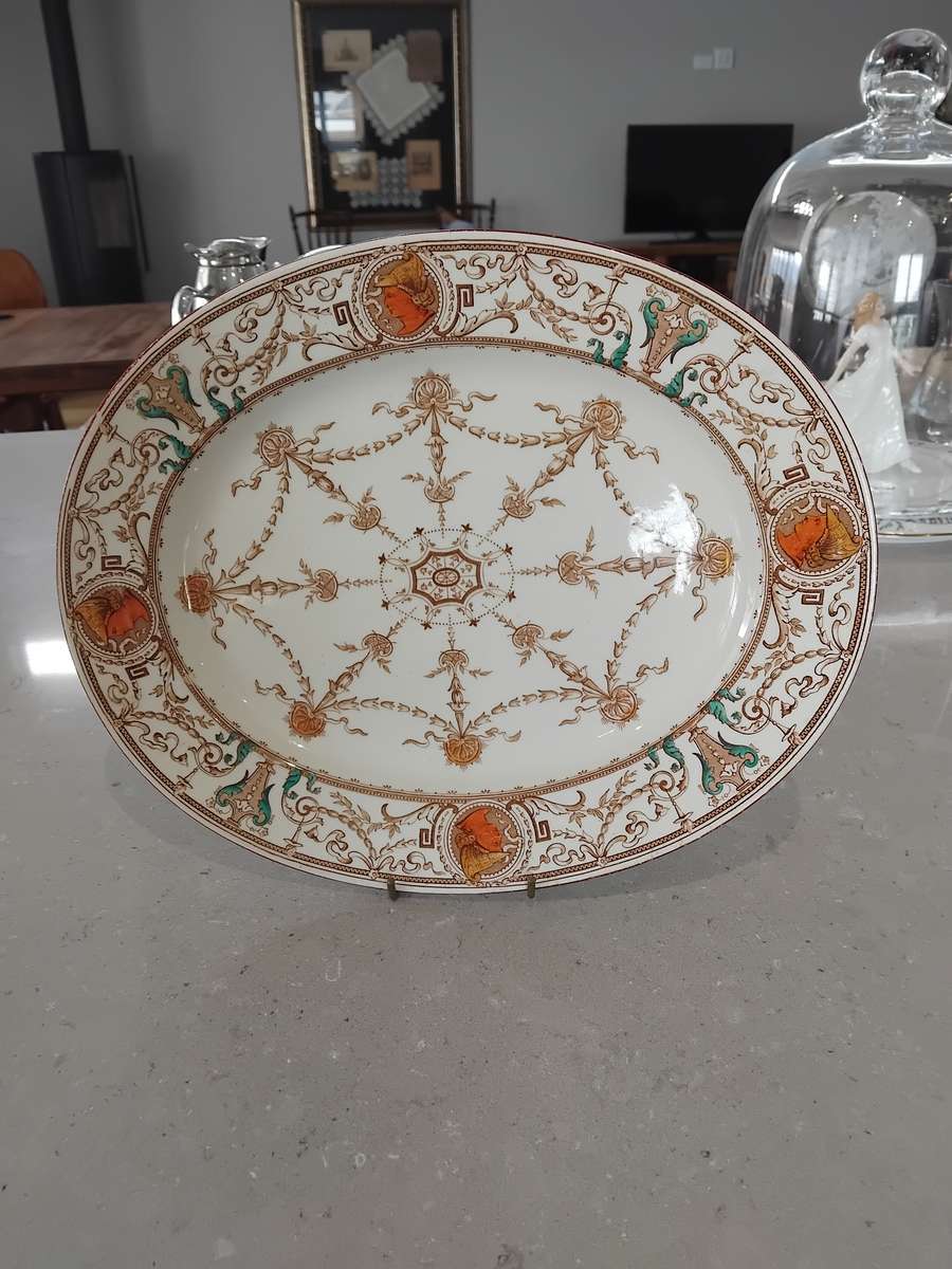 Rare, Antique 1886 TC Brown Westhead Moore and Co - Design Pergolesi - Large Serving Platter.