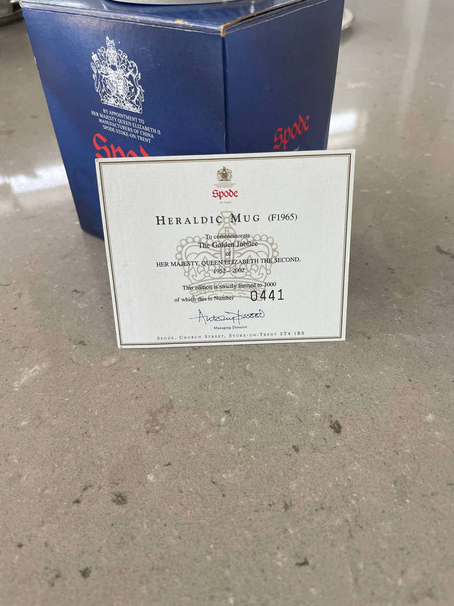 Spode Limited Edition "Heraldic Mug" No. 0441 of 1000 F1965 with Box & COA