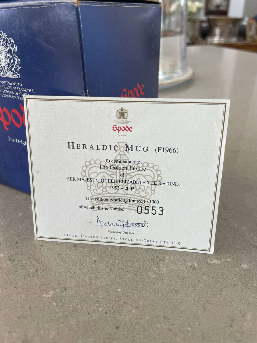 Spode Limited Edition "Heraldic Mug" No. 0553 of 1000 F1965 with Box & COA