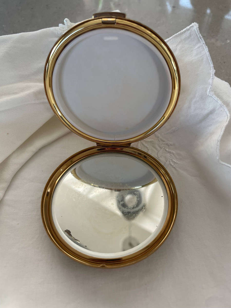 Vintage 1950s Stratton Convertible Powder Compact - Faux Tortoiseshell Lucite.