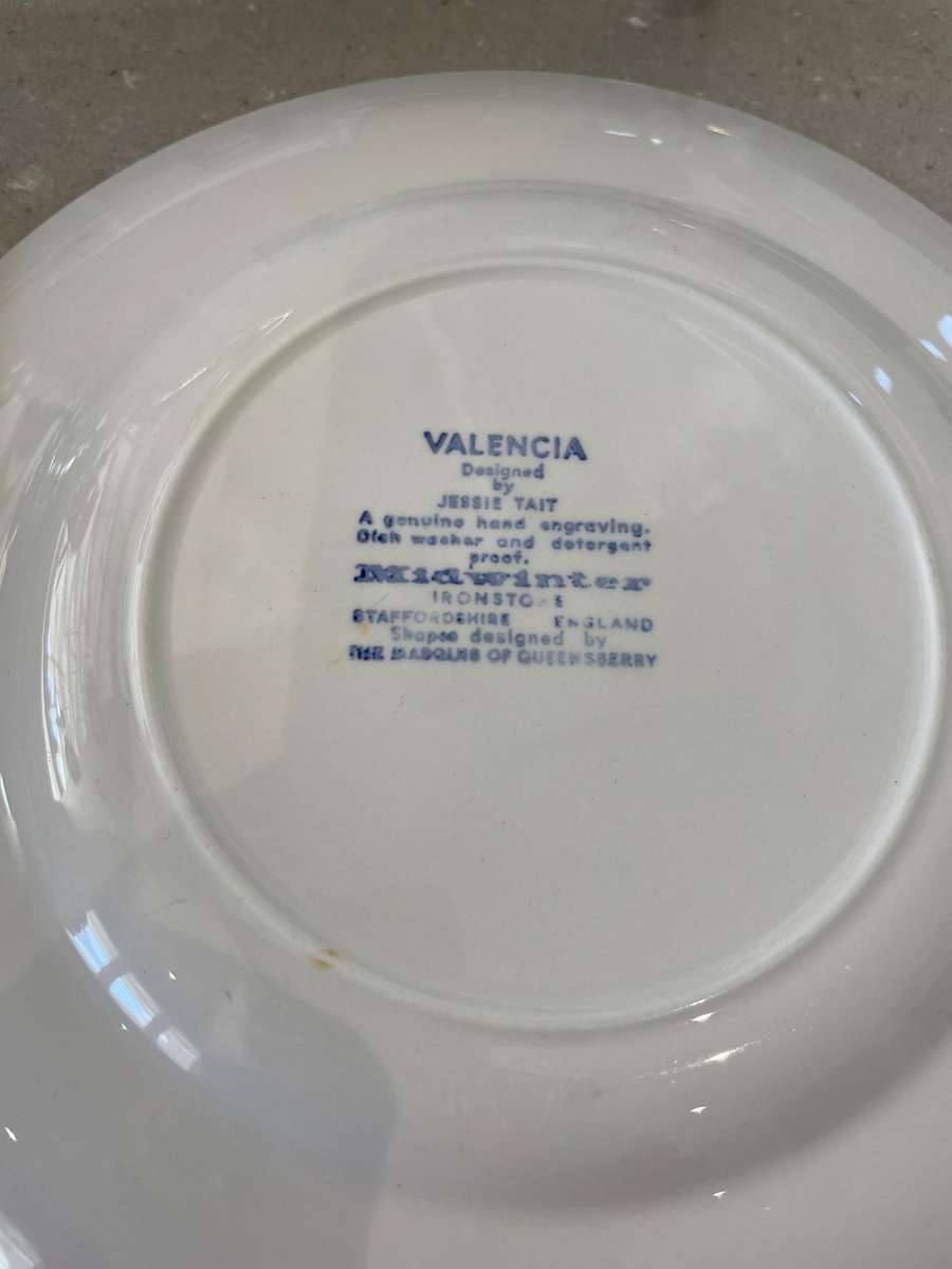 Vintage Valencia Designed by Jessie Tait Midwinter Set of 6 Dinner Plates