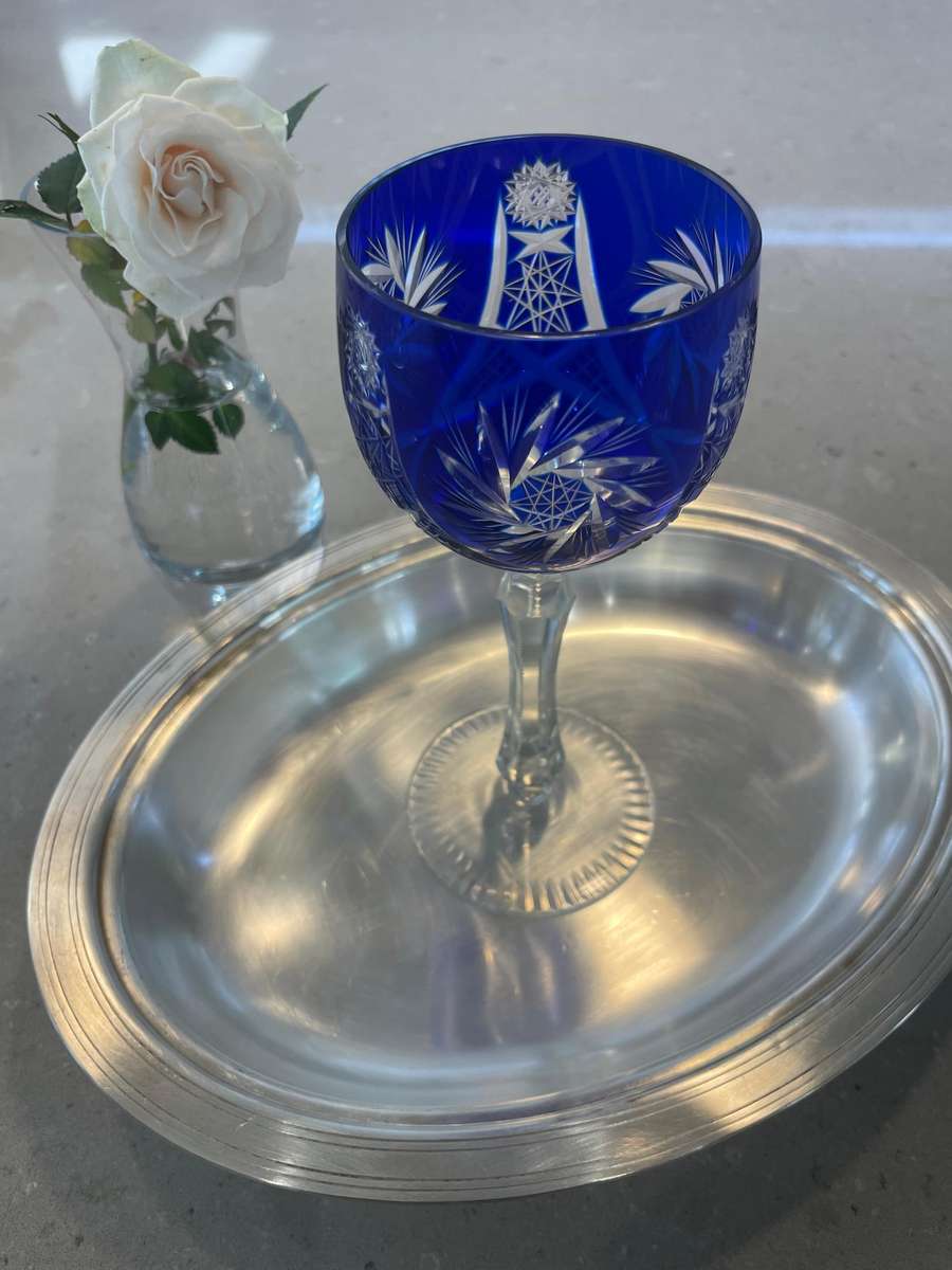 Bohemian Crystal Wine Glass/ Goblet Lead Crystal