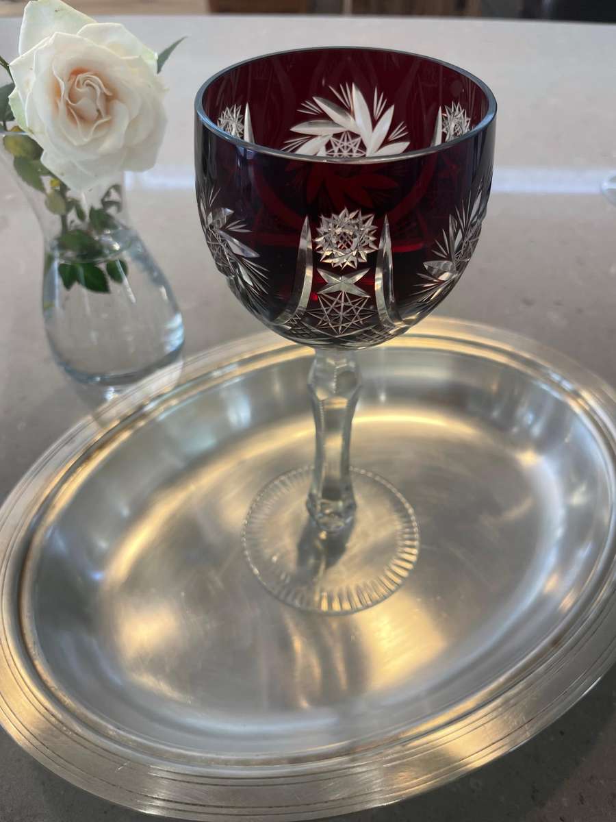 Bohemian Crystal Wine Glass/ Goblet Lead Crystal