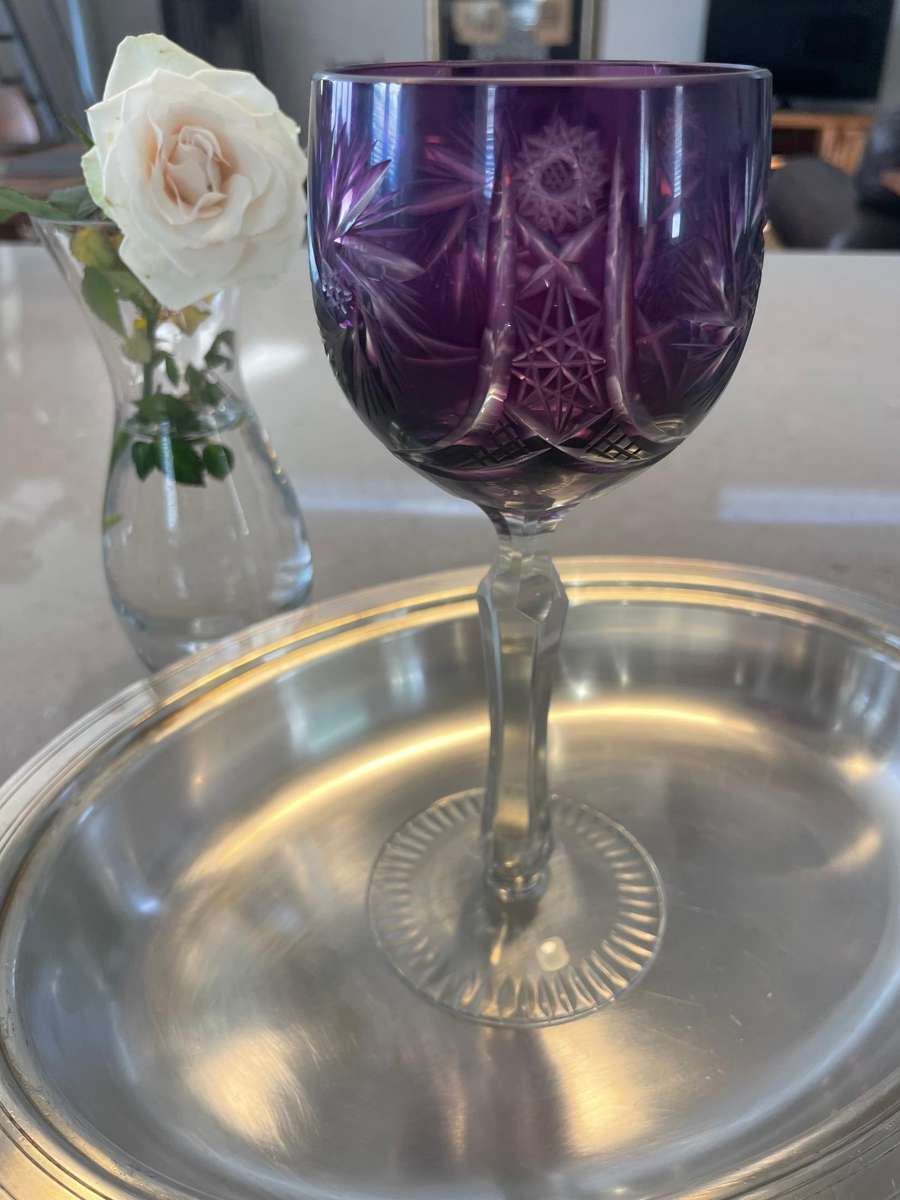 Bohemian Crystal Wine Glass/ Goblet Lead Crystal