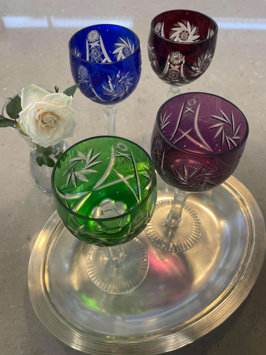 Bohemian Crystal Wine Glass/ Goblet Lead Crystal