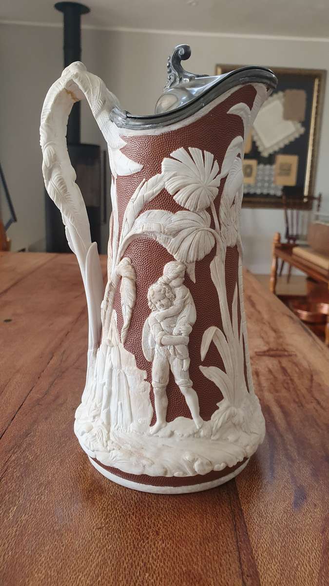 T.J & Mayer Dale Hall pottery - Longport Jug 1850s Paul et Virginie.