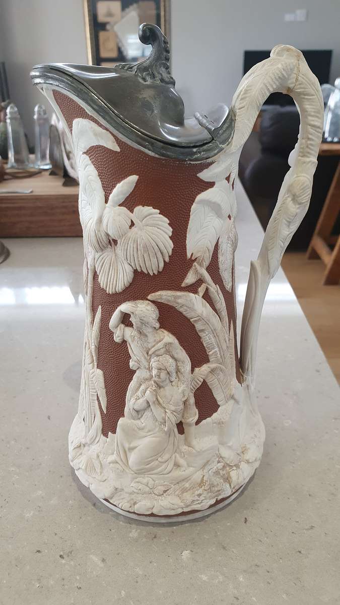 T.J & Mayer Dale Hall pottery - Longport Jug 1850s Paul et Virginie.