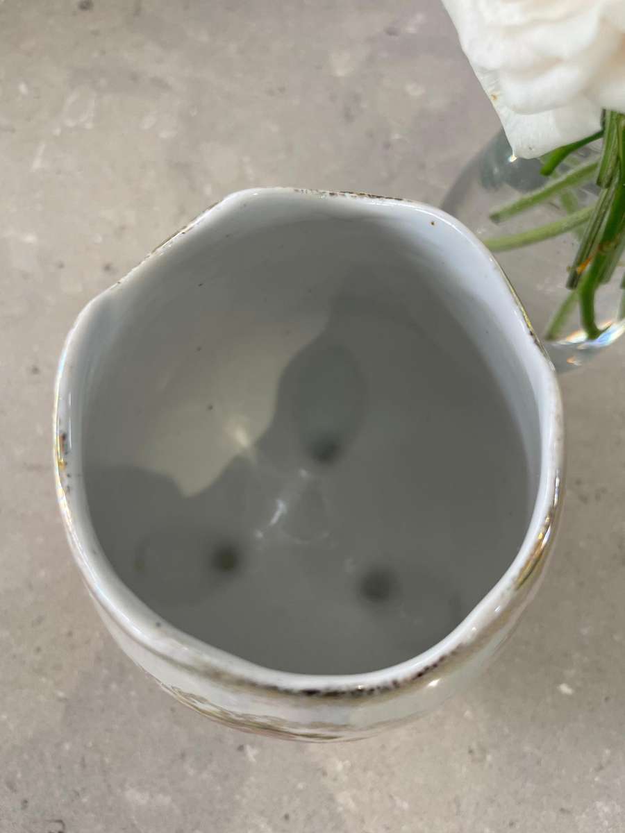 Vintage Bavaria iridescent porcelain footed vase