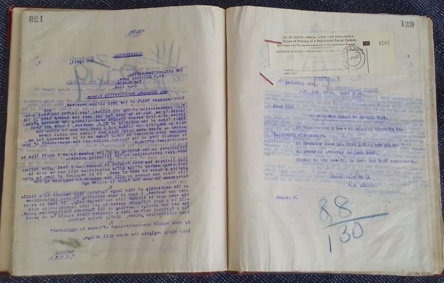 LETTER BOOK, 1927 - 500-page volume. Karoo history - PLEASE READ DESCRIPTION.