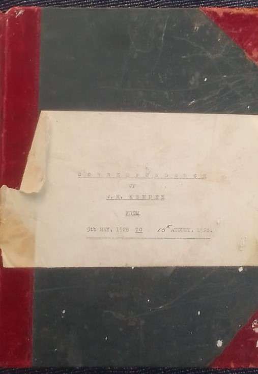 LETTER BOOK, 1928 - 1000-page volume. Karoo history - PLEASE READ DESCRIPTION.