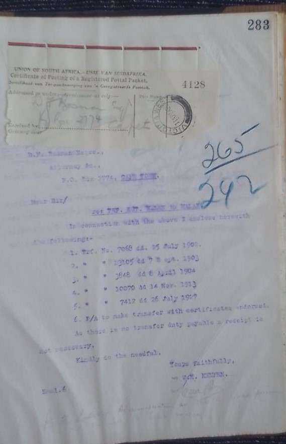 LETTER BOOK, 1928 - 498-page volume. Karoo history - PLEASE READ DESCRIPTION.