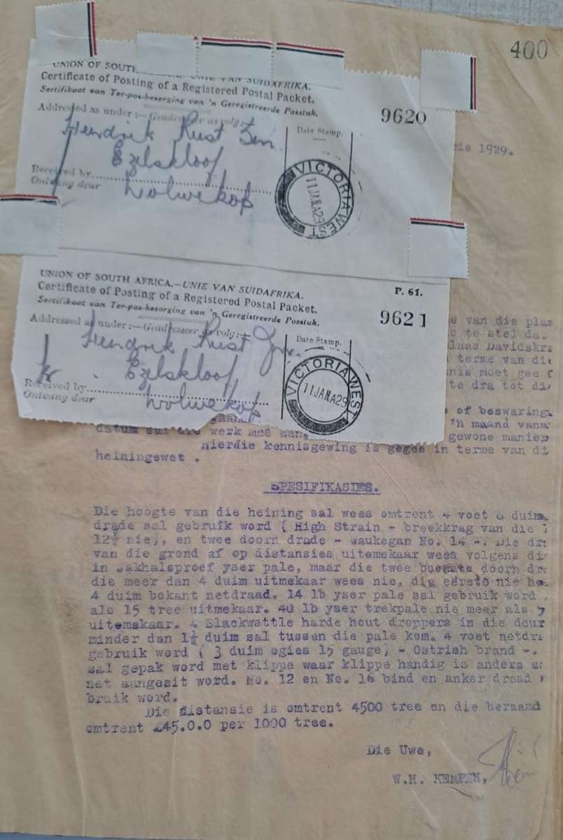 LETTER BOOK, 1928 - 1000-page volume. Karoo history - A special volume! VIEW DESCRIPTION.