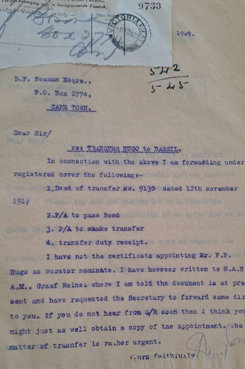 LETTER BOOK, 1928 - 1000-page volume. Karoo history - A special volume! VIEW DESCRIPTION.