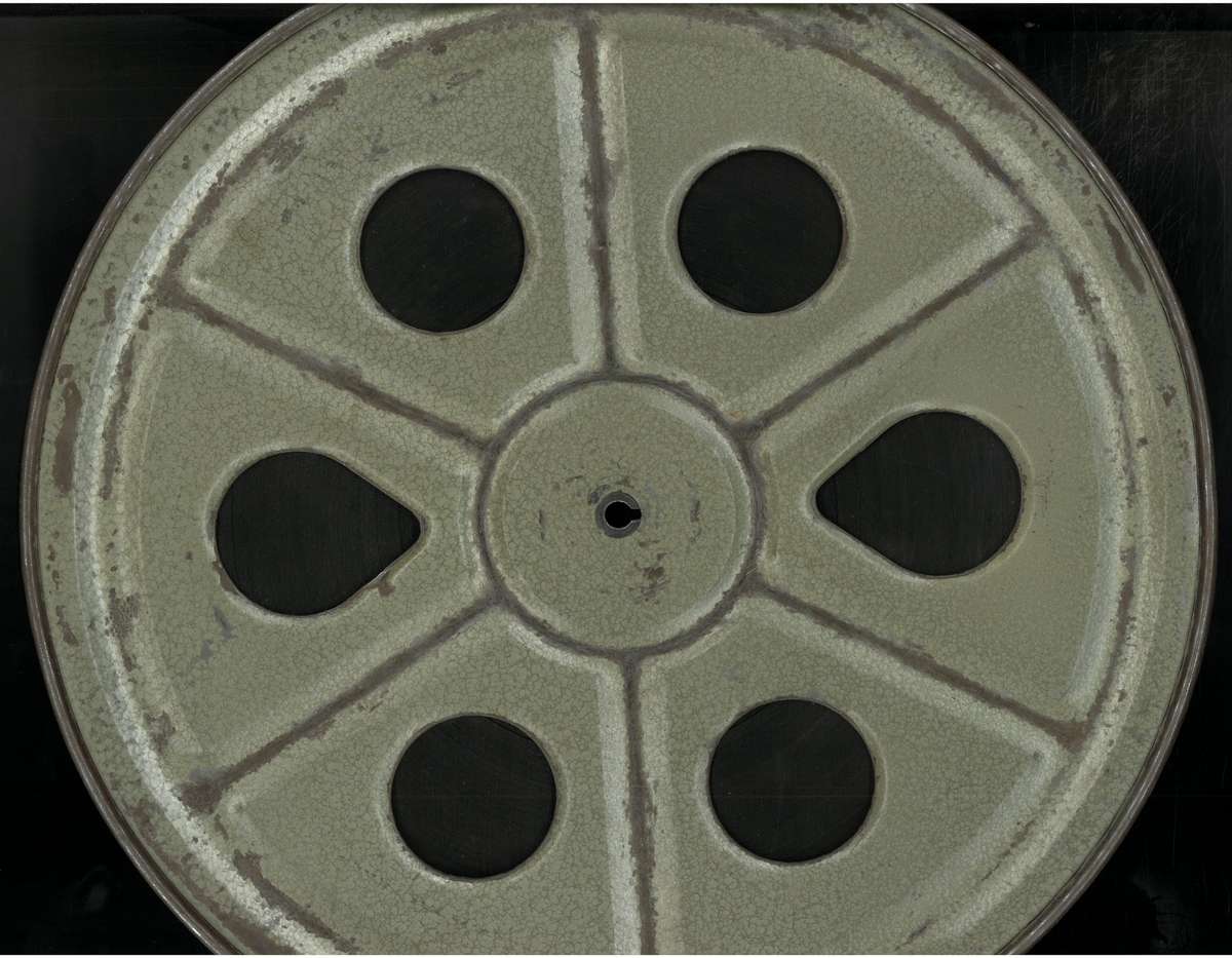 Vintage film reels X3 WITH 100s OF METERS FILM) (37cm diameter reels). See description.