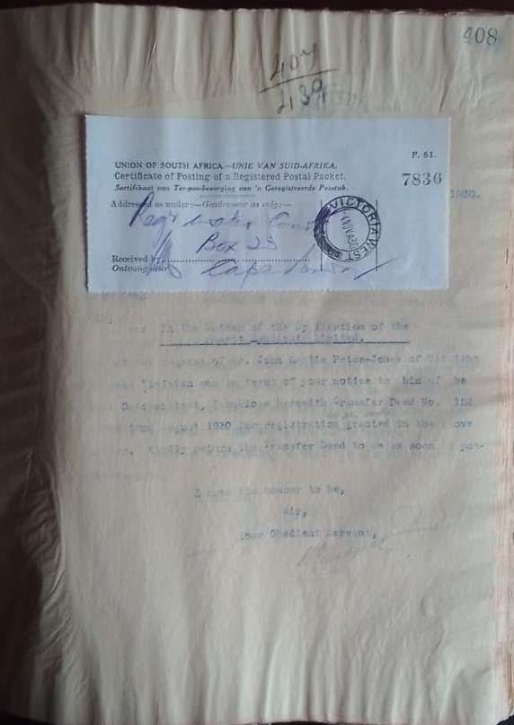 LETTER BOOK, 1930 - 1931 1000-page volume. Karoo history - PLEASE READ DESCRIPTION.