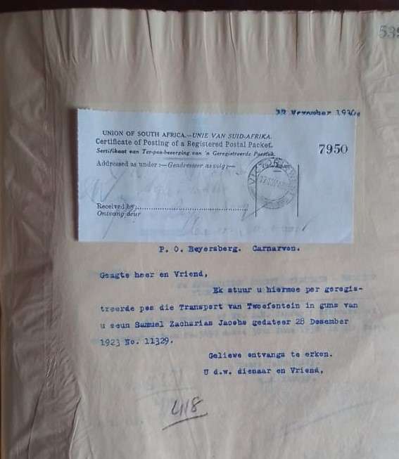 LETTER BOOK, 1930 - 1931 1000-page volume. Karoo history - PLEASE READ DESCRIPTION.