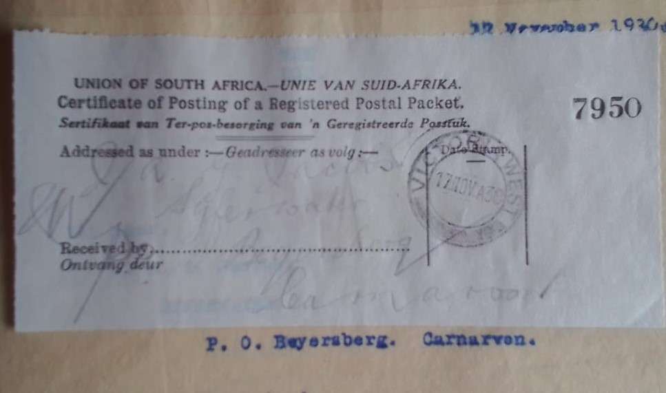 LETTER BOOK, 1930 - 1931 1000-page volume. Karoo history - PLEASE READ DESCRIPTION.