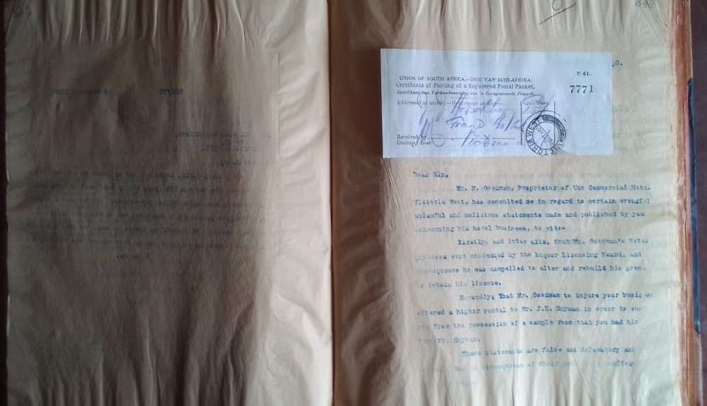 LETTER BOOK, 1930 - 1931 1000-page volume. Karoo history - PLEASE READ DESCRIPTION.