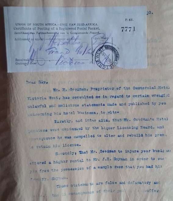 LETTER BOOK, 1930 - 1931 1000-page volume. Karoo history - PLEASE READ DESCRIPTION.