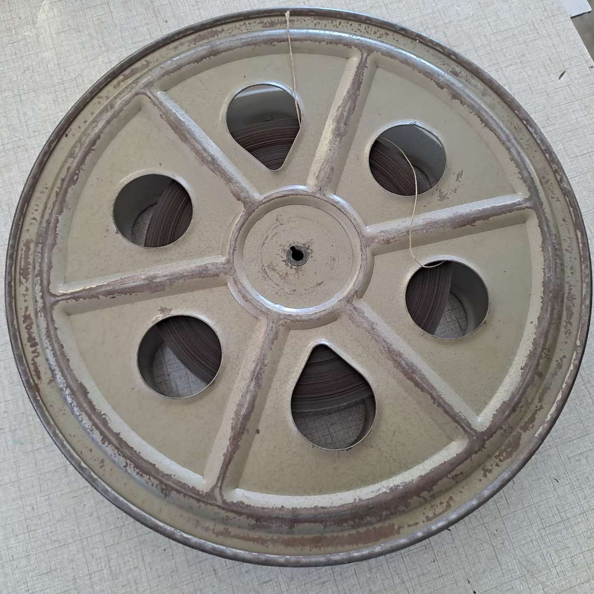 Vintage film reels X2 WITH 100s OF METERS FILM) (37cm diameter reels). See description.