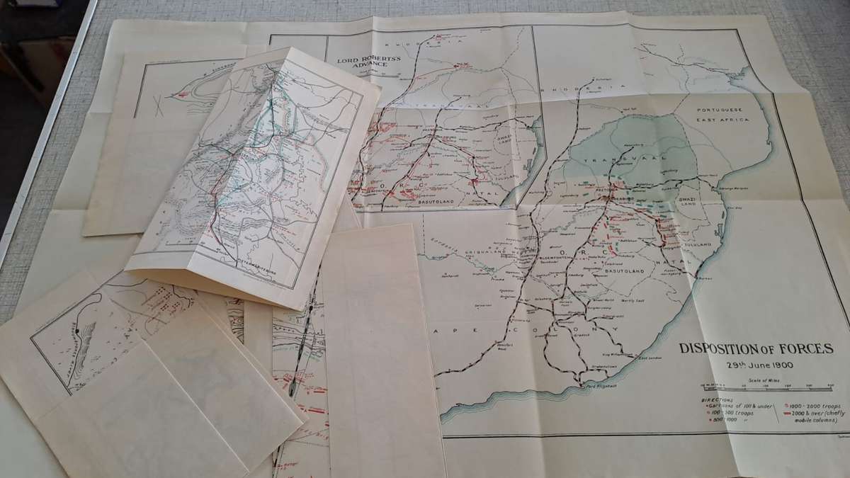 'GREAT BOER WAR' - 6 newsprint maps by Spottiswoode of London, circa 1905. See description.