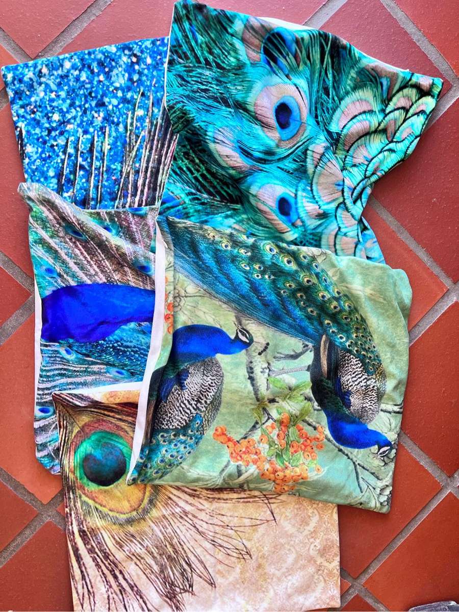 5 peacock cushion covers