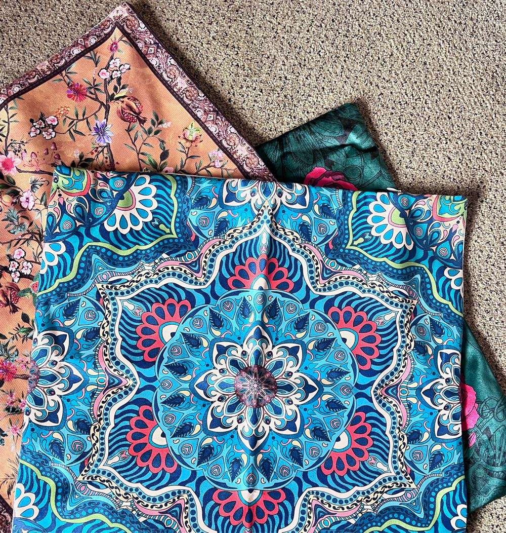 3 unused cushion covers - Kahlo, birds in tree and mandala-type