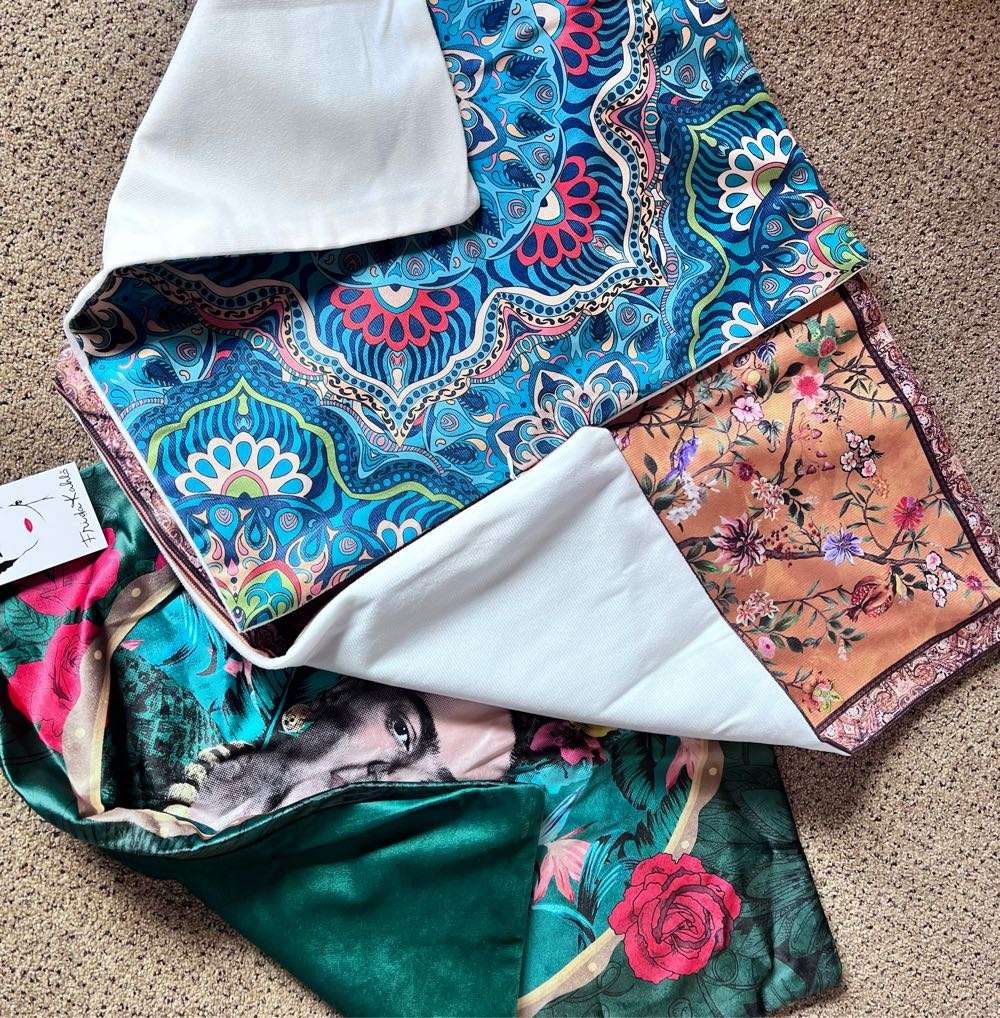 3 unused cushion covers - Kahlo, birds in tree and mandala-type