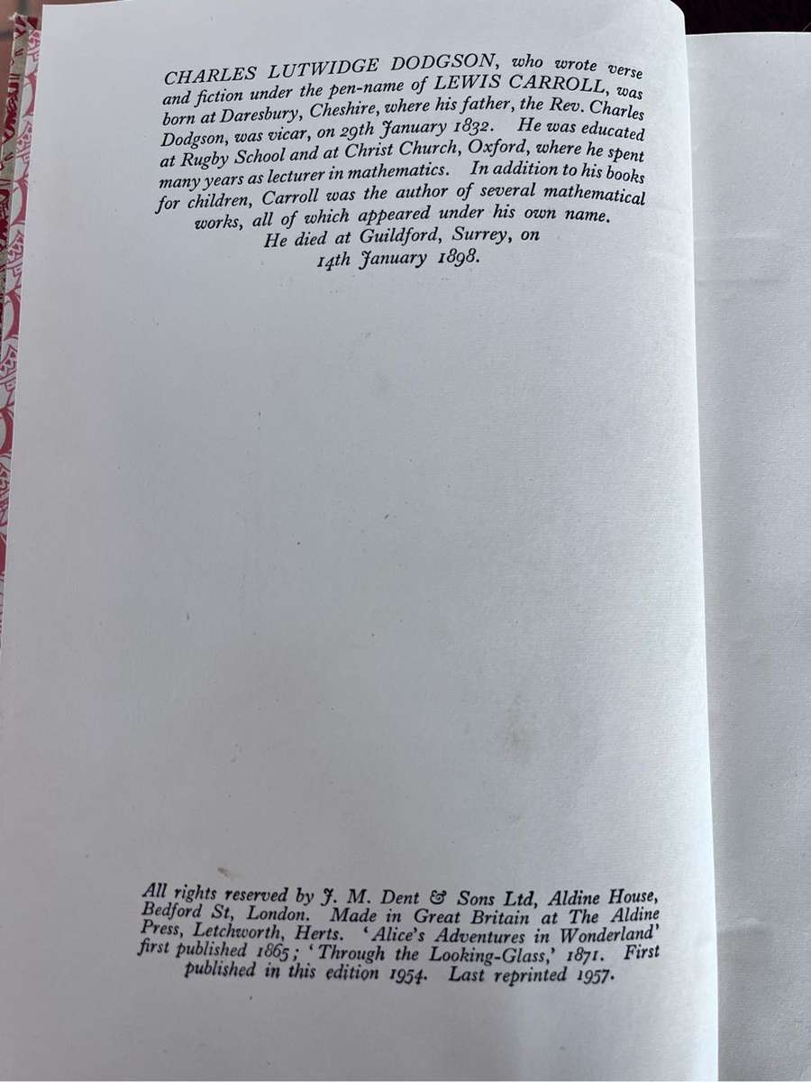 Alices Adventures in Wonderland and through the looking glass - Lewis Carroll (1957)