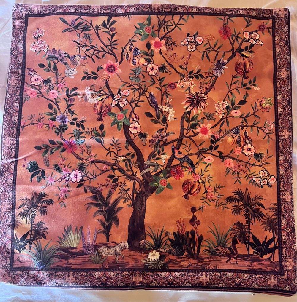 3 unused cushion covers - Kahlo, birds in tree and mandala-type