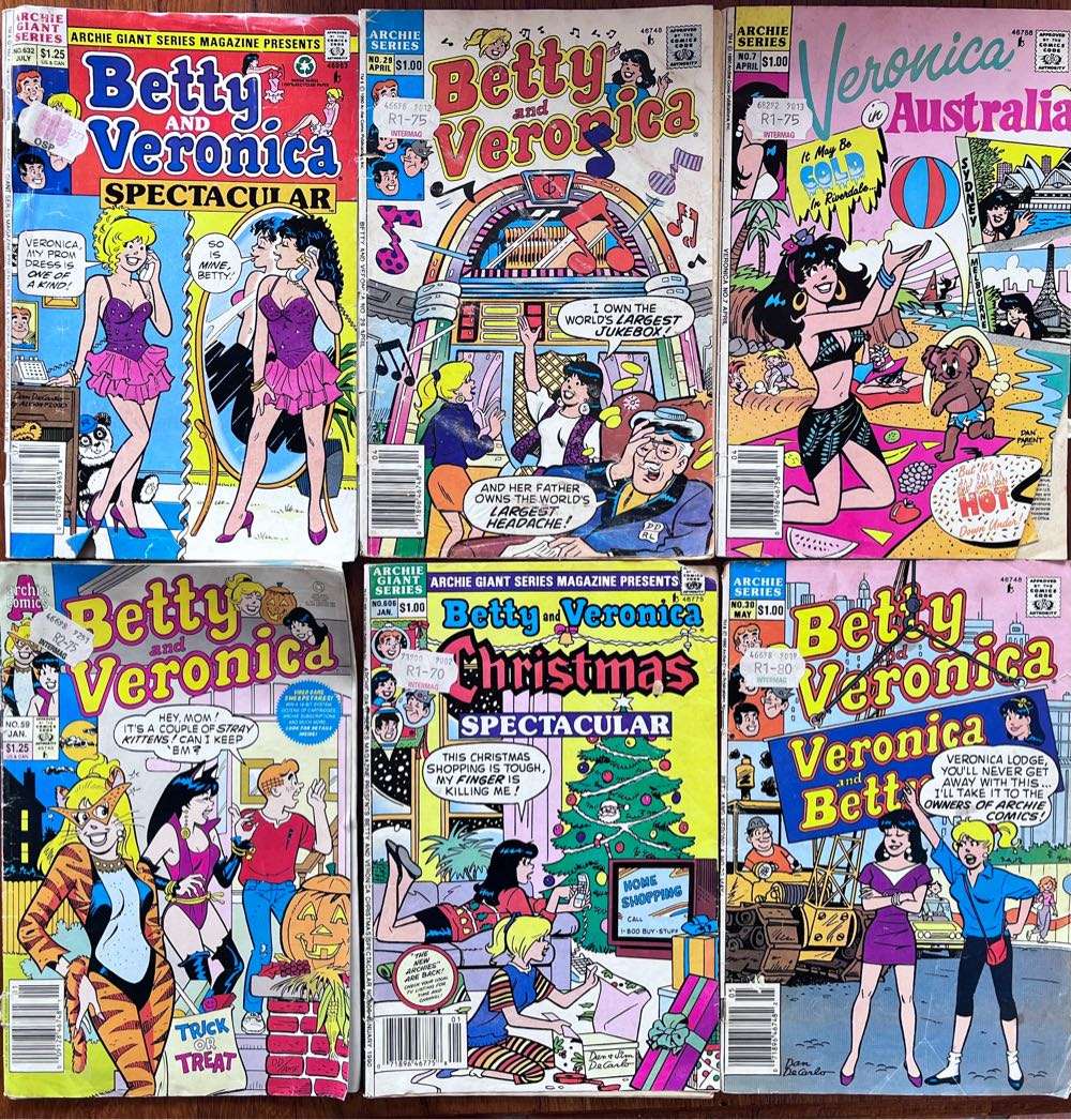 6 Betty and Veronica comics - Archie Series early 1990s