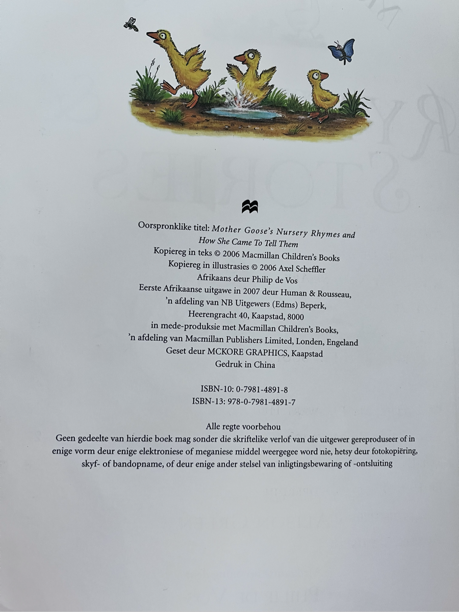 Moeder Gans se Rympies en Stories - Axel Scheffler translated by Philip de Vos