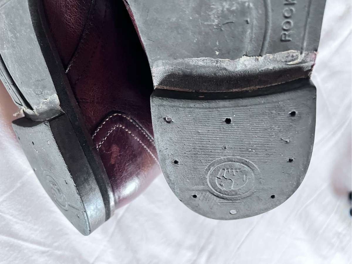 100% leather Rockfort boots mens (size 10, brown)