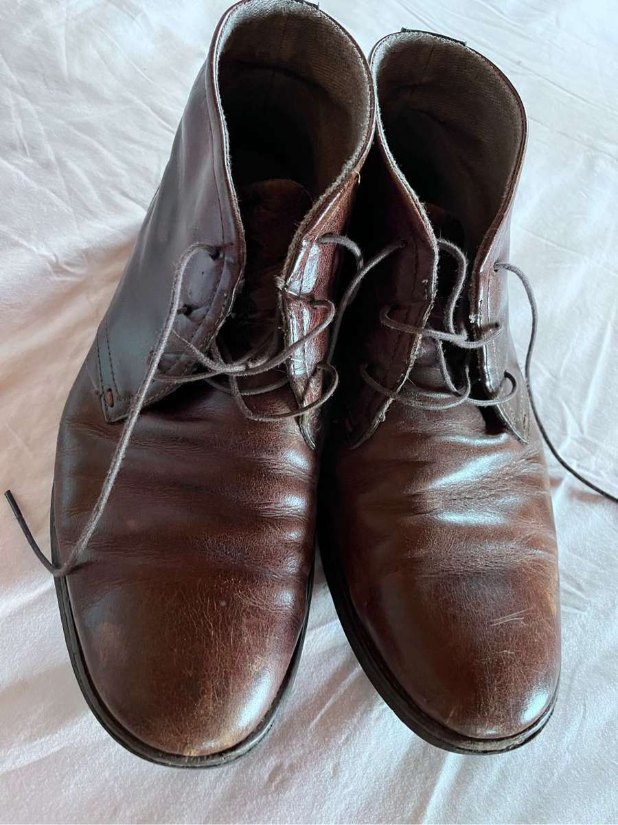 100% leather Rockfort boots mens (size 10, brown)