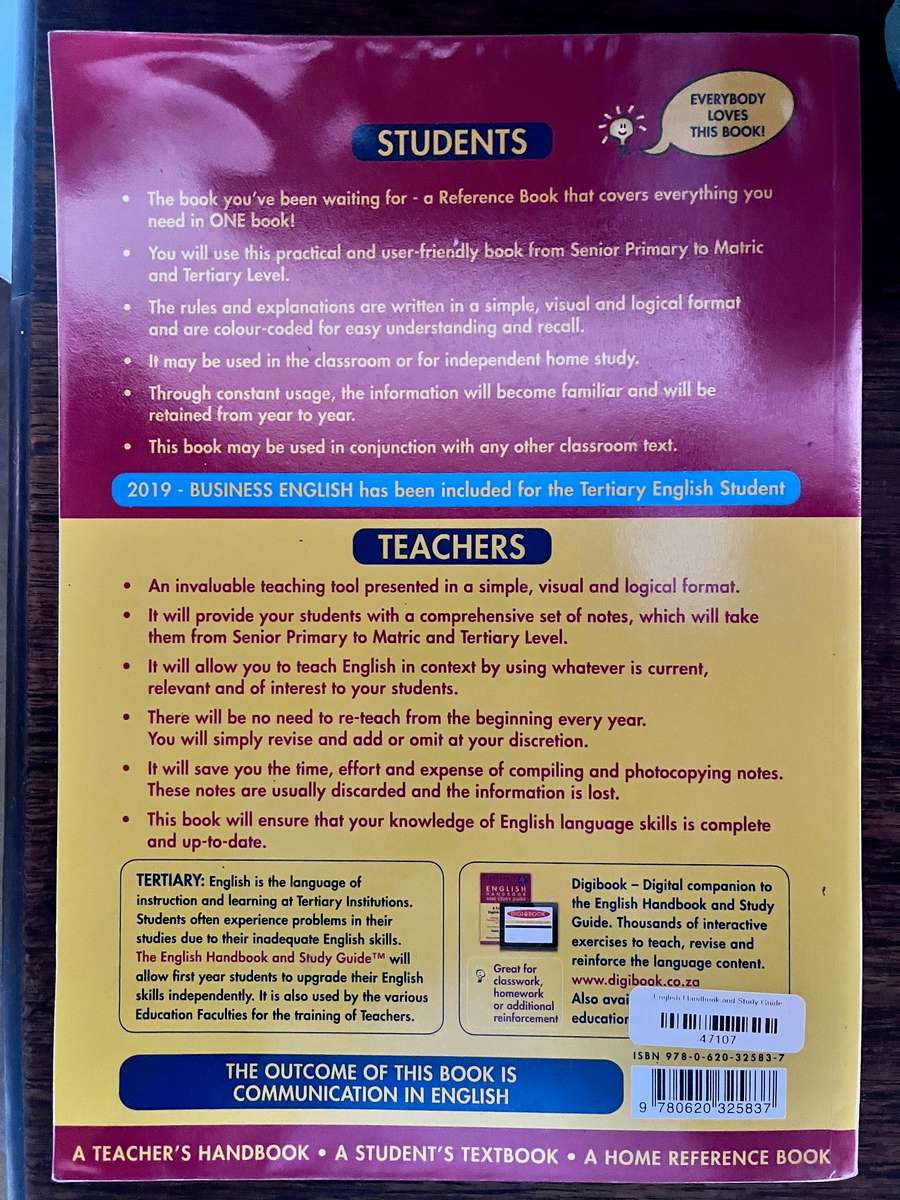 English Handbook and Study Guide - 9780620325837