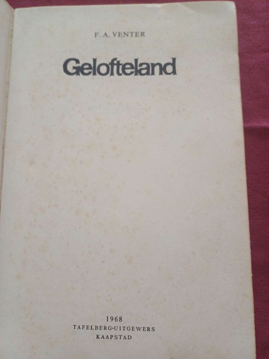 Gelofteland deur F. A. Venter