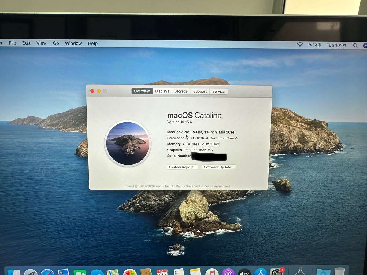Macbook Pro 13" core i5 (2014 year model) (Pre owned)