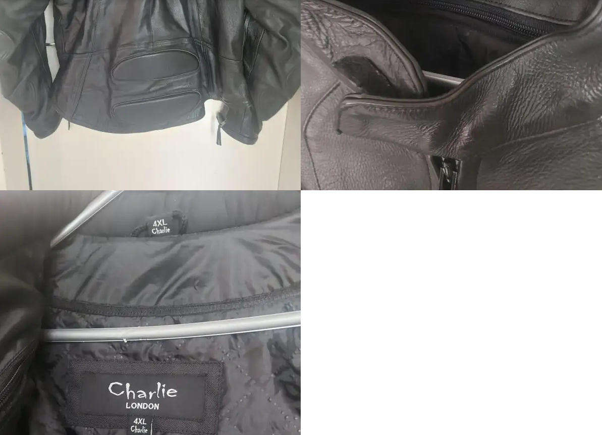 Charlie LONDON Black Real Leather Mens x4 Jacket