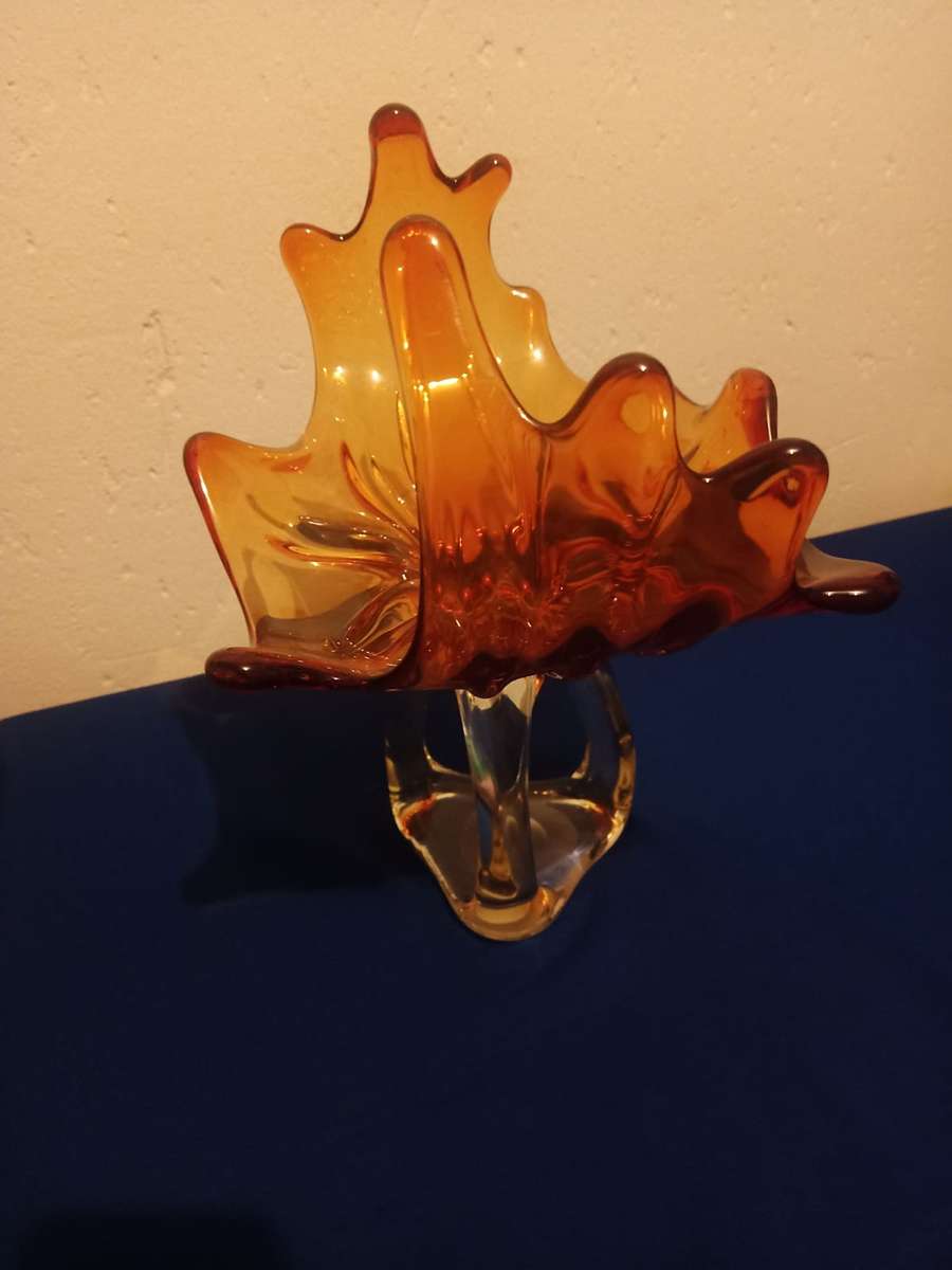 Rare Vintage Large Murano Glass  Bowl Red 30 by 30 cm