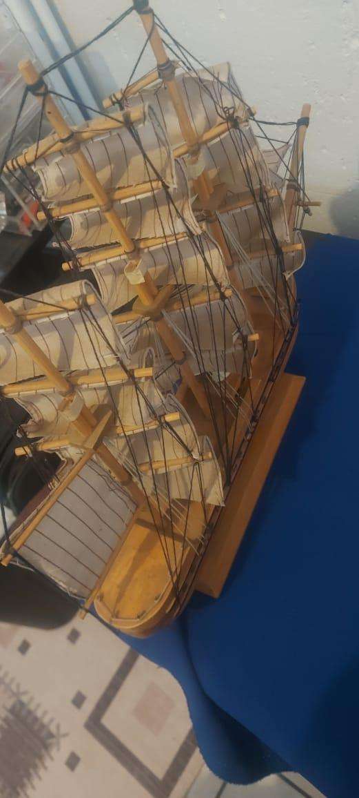 Confection Model Sea Ship  Display Stand Assembled Handmade