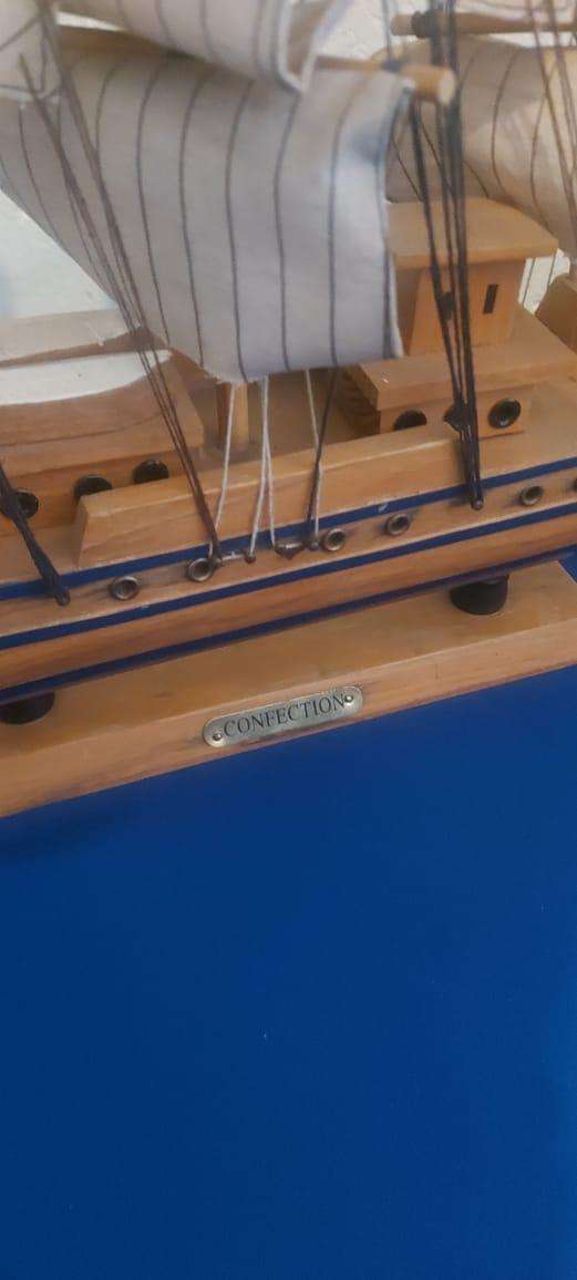 Confection Model Sea Ship  Display Stand Assembled Handmade