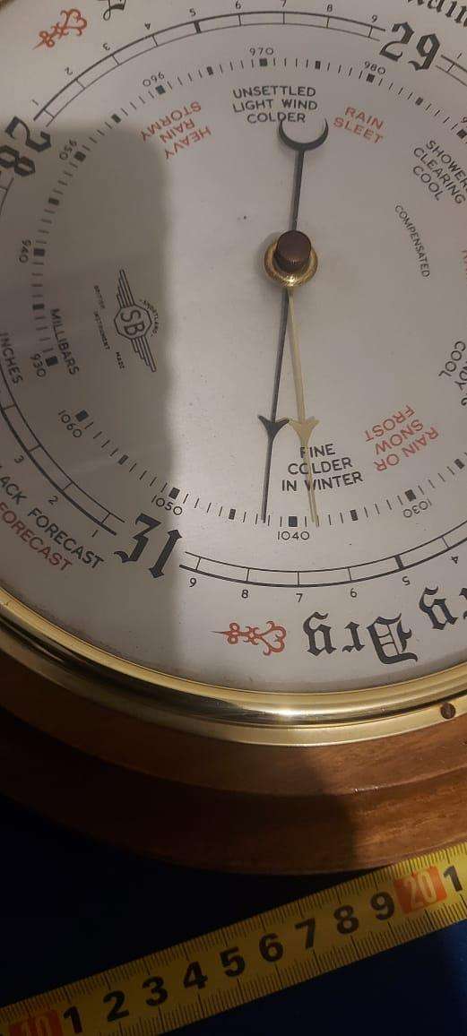 This vintage barometer thermometer