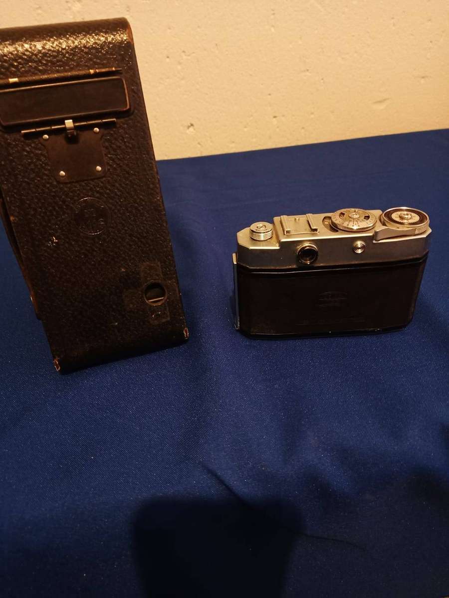 Old Vintage Folding Camera and Old Zeiss Ikon plus Kowa 3.5/150 Six Lens All for one bid